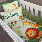 Cot Bedding - Green Jungle Safari Set 01 baby neutral nursery linen set South Africa