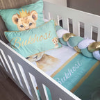 Cot Bedding - Mint Lion Set 01 baby neutral nursery linen set South Africa