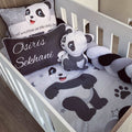 Cot Bedding - Black Panda Set 01 baby neutral nursery linen set South Africa