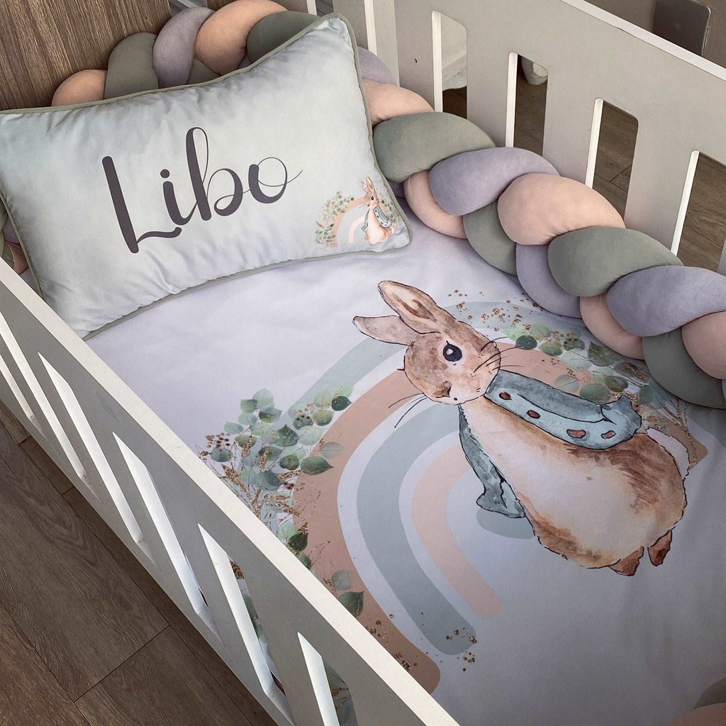 Cot Bedding - Sage Bunny Set 01 baby neutral nursery linen set South Africa
