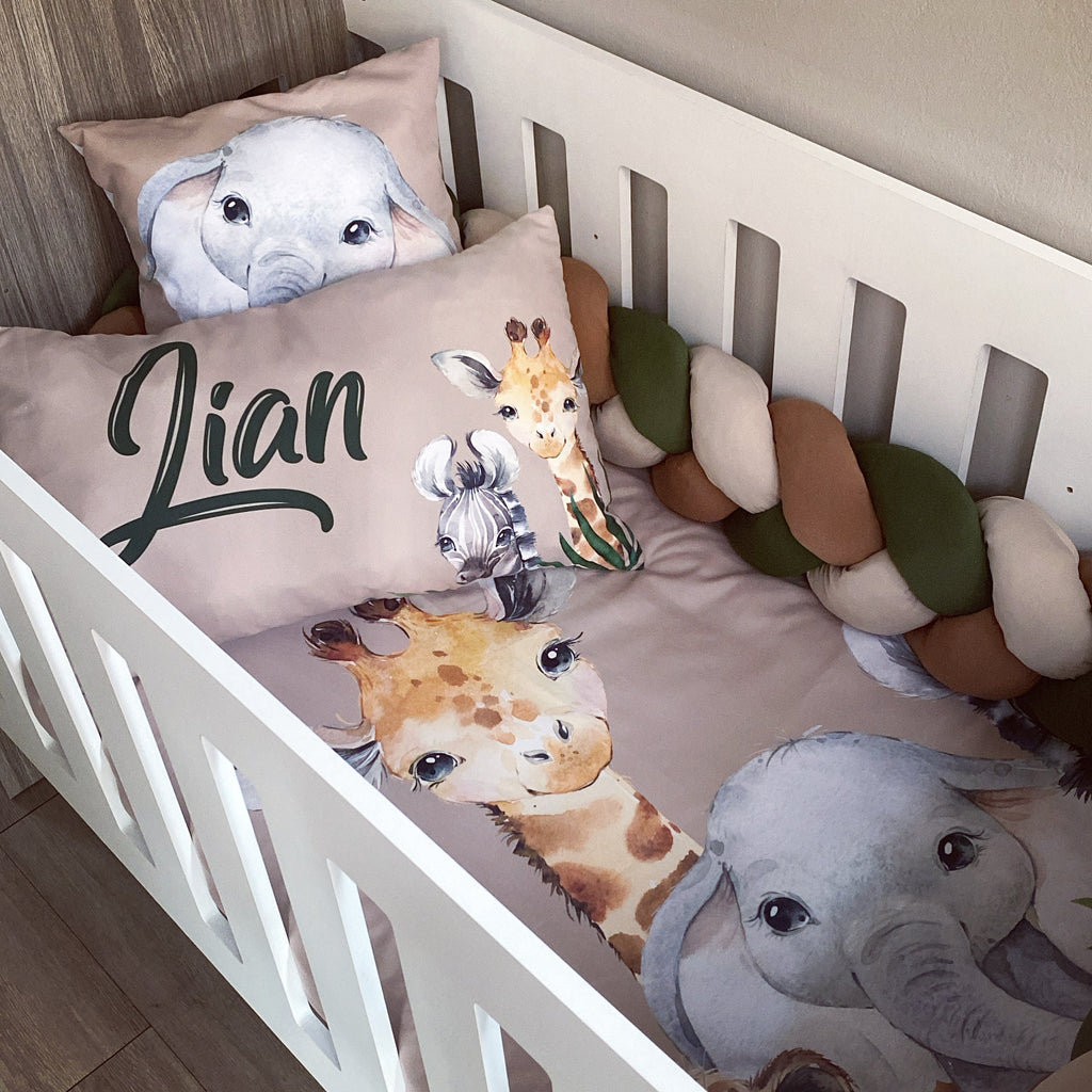 Cot Bedding - Stone Safari Set 01 baby neutral nursery linen set South Africa