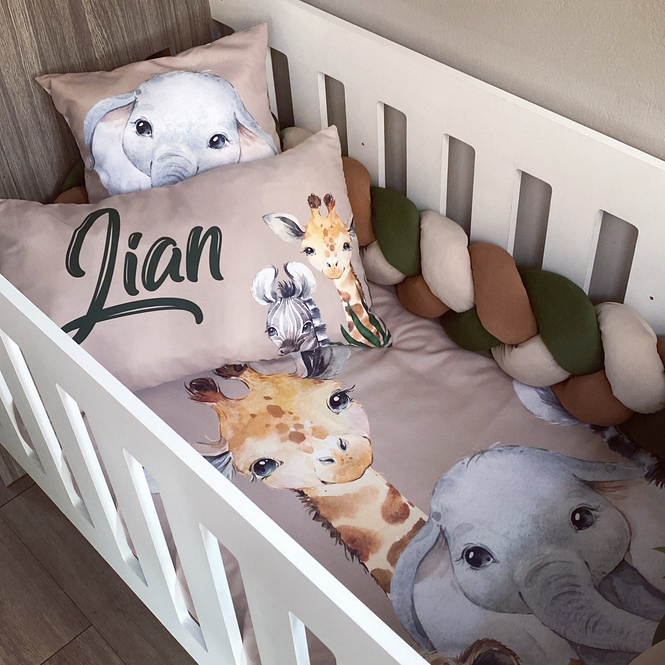 Cot Bedding - Stone Safari Set 01 baby neutral nursery linen set South Africa