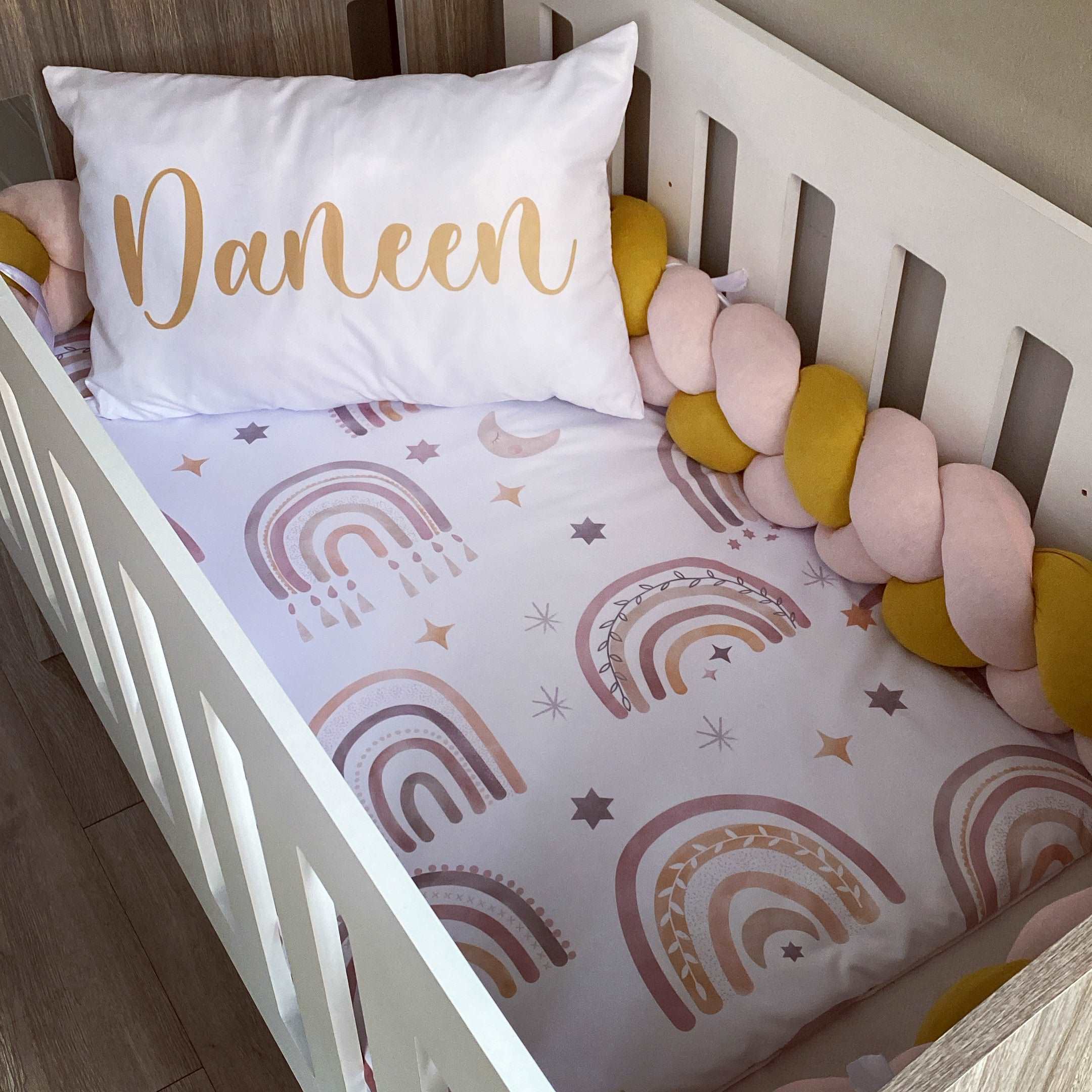 Cot Bedding - Boho Rainbow Set 02 baby neutral nursery linen set South Africa