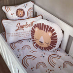 Cot Bedding - Boho Lion Rainbow Set 01 baby neutral nursery linen set South Africa