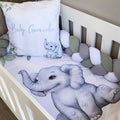 Cot Bedding - Sage Elephant Set 01 baby neutral nursery linen set South Africa