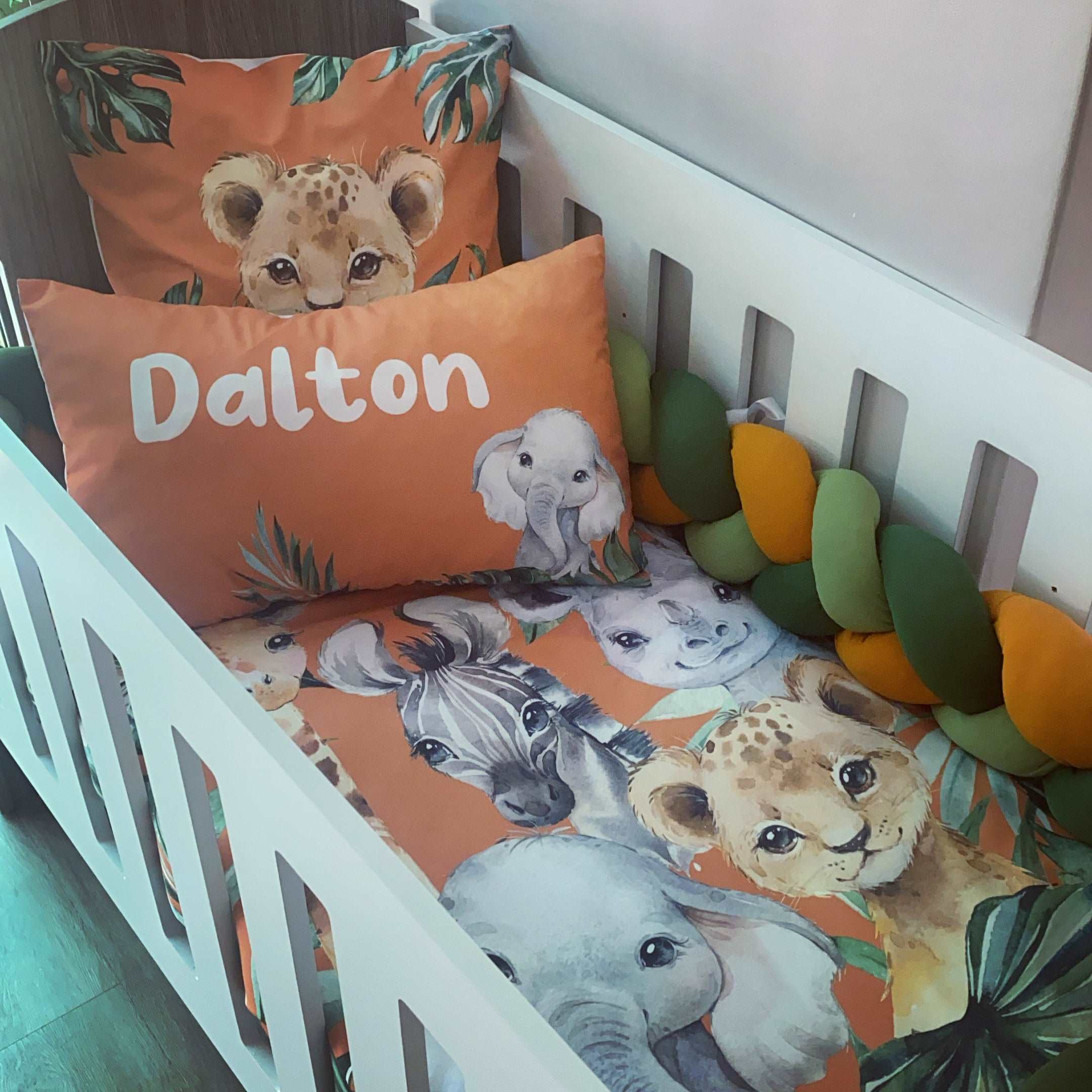 Cot Bedding - Orange Safari Set 01 baby neutral nursery linen set South Africa