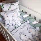 Cot Bedding - Sage Elephant Set 02 baby neutral nursery linen set South Africa