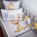 Cot Bedding - Yellow Grey Giraffe Set 01 baby neutral nursery linen set South Africa