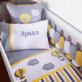 Cot Bedding - Yellow Hot Air Balloon Set 01 baby neutral nursery linen set South Africa