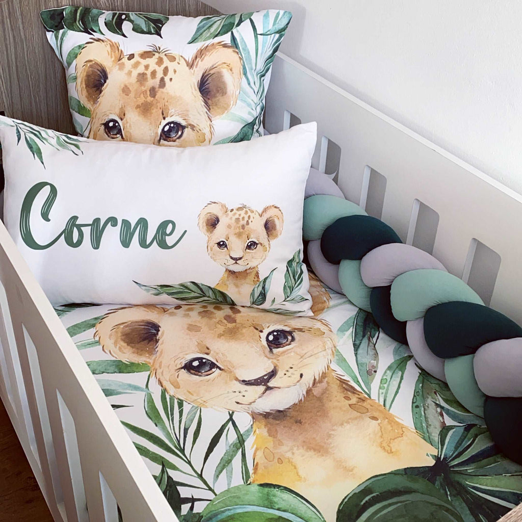 Cot Bedding - Green Lion Set 01 baby neutral nursery linen set South Africa
