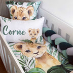 Cot Bedding - Green Lion Set 01 baby neutral nursery linen set South Africa