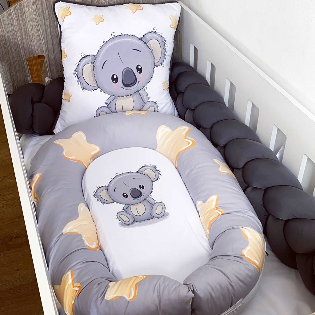 Cot Bedding - Grey Koala Set 01 baby neutral nursery linen set South Africa