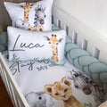 Cot Bedding - Sage Safari Set 08 baby neutral nursery linen set South Africa