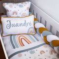 Cot Bedding - Mustard Sage Rainbow Set baby neutral nursery linen set South Africa