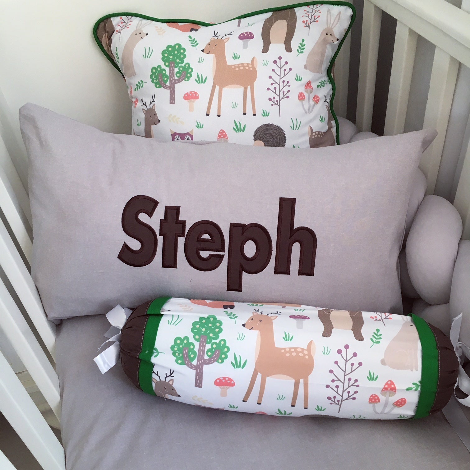 Cot Bedding - Woodlands Set 03 baby neutral nursery linen set South Africa