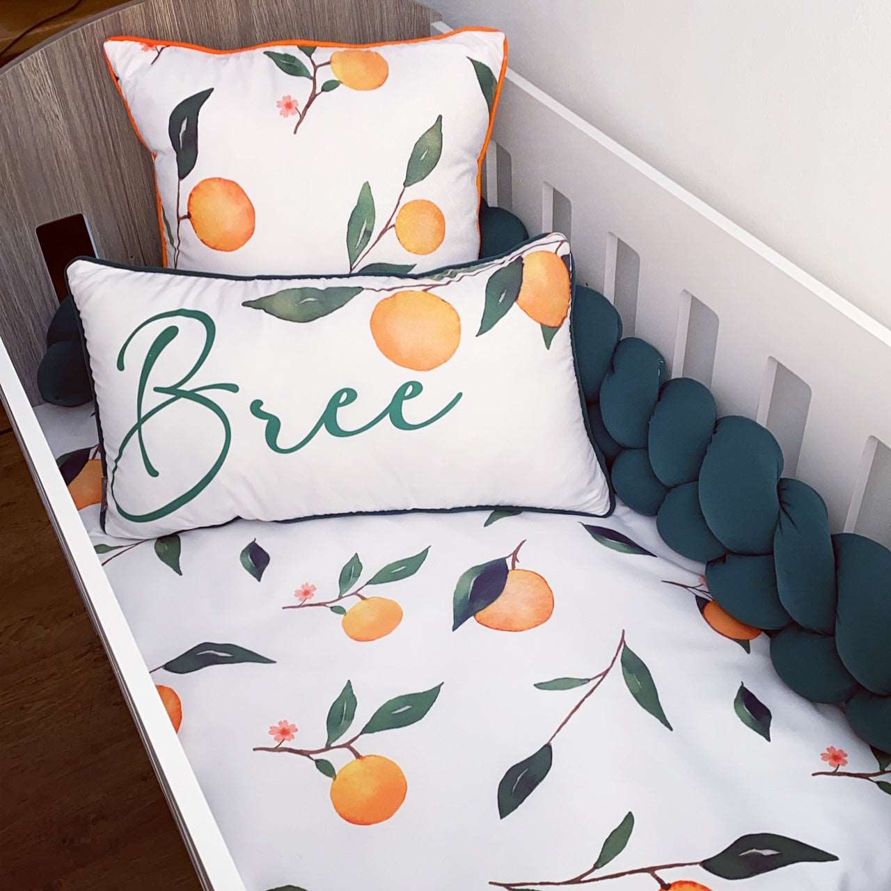 Cot Bedding - Orange Fruit Set 01 baby neutral nursery linen set South Africa
