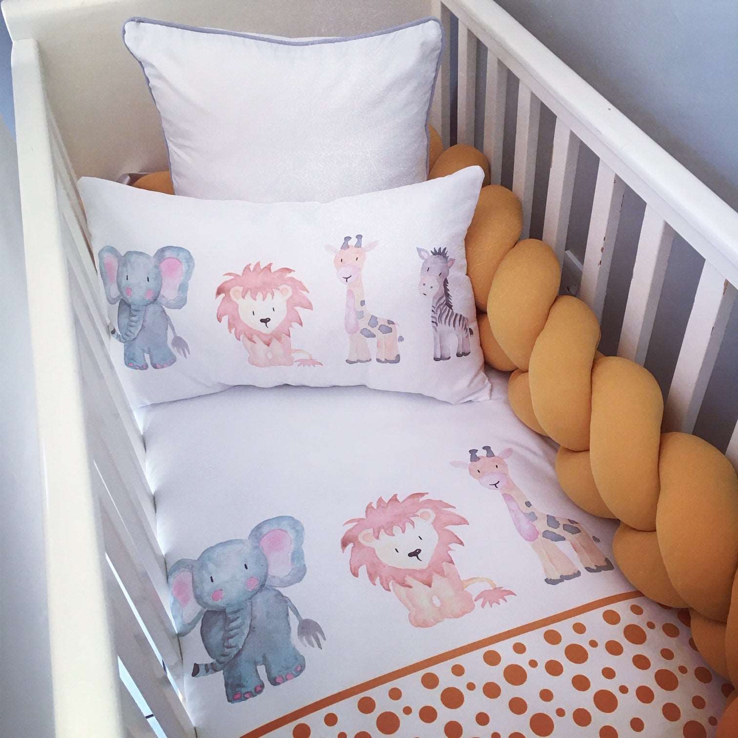 Cot Bedding - Mustard Safari Set 03 baby neutral nursery linen set South Africa