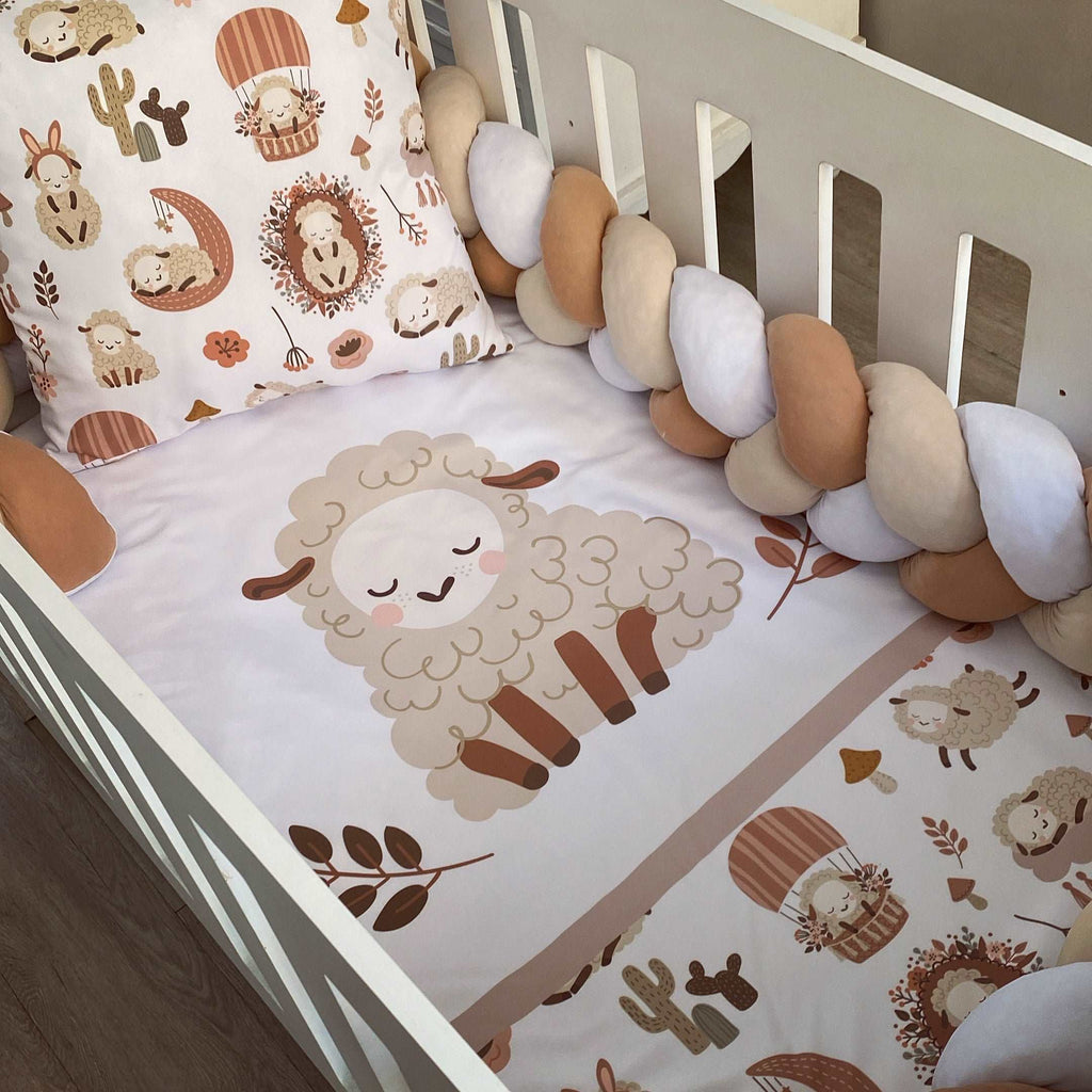 Cot Bedding - Boho Sheep Set 01 baby neutral nursery linen set South Africa