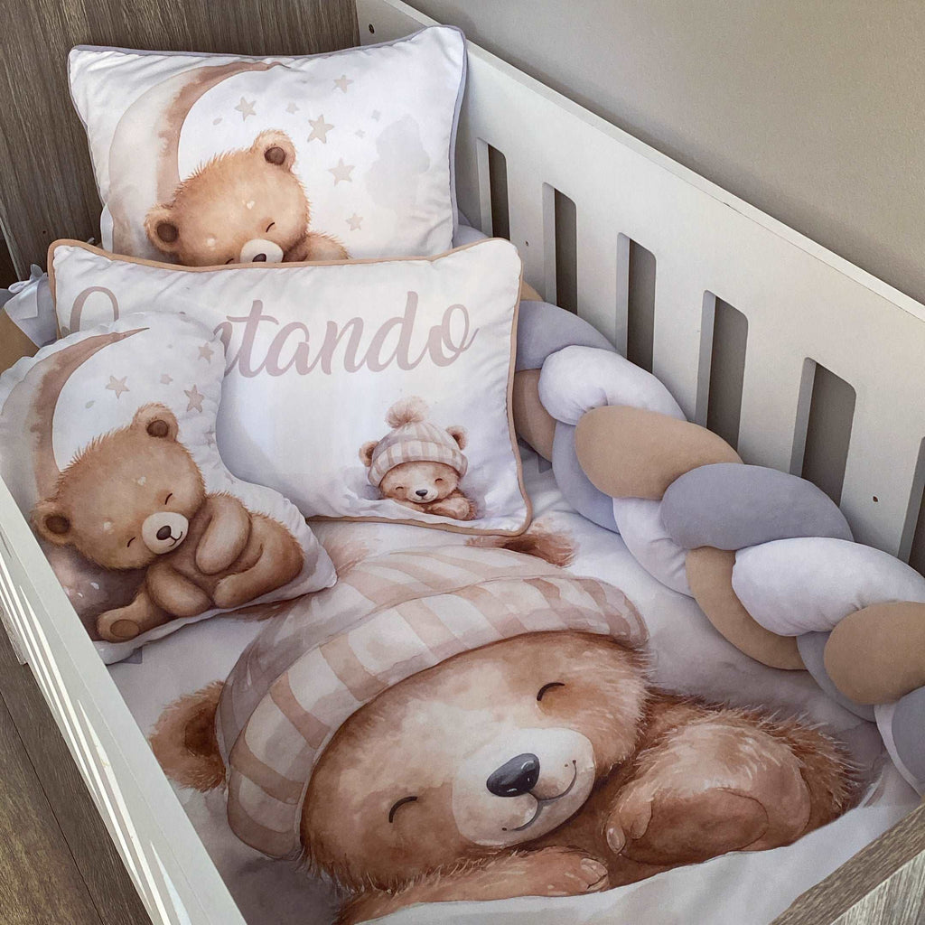 Cot Bedding - Grey Bear Set 02 baby neutral nursery linen set South Africa