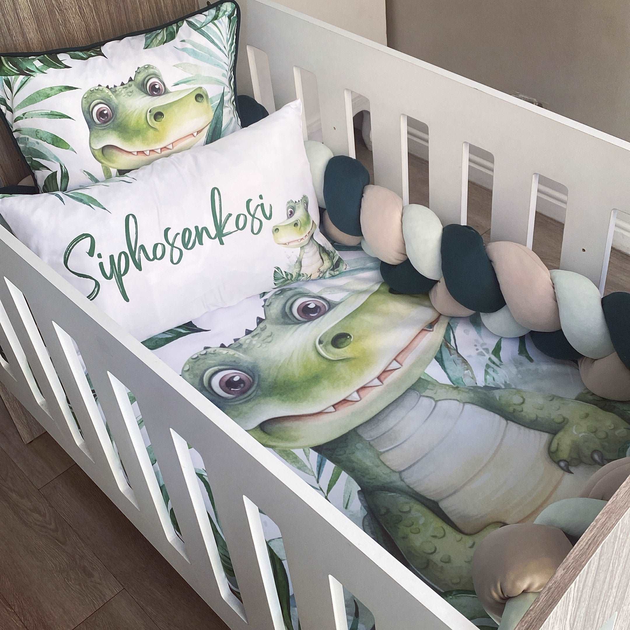 Cot Bedding - Crocodile Set 01 baby neutral nursery linen set South Africa
