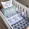 Cot Bedding - Sage Elephant Set 03 baby neutral nursery linen set South Africa