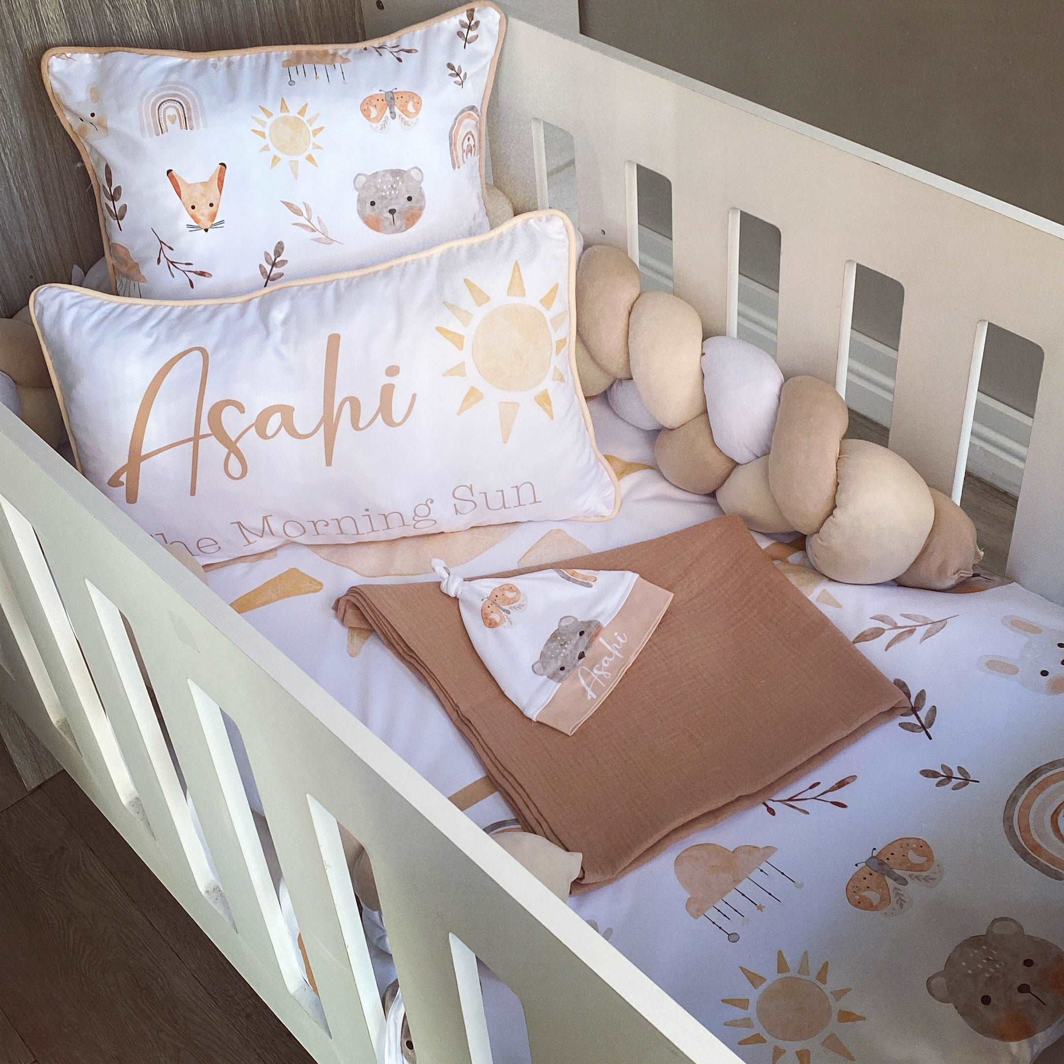 Cot Bedding - Boho Sun Set 01 baby neutral nursery linen set South Africa