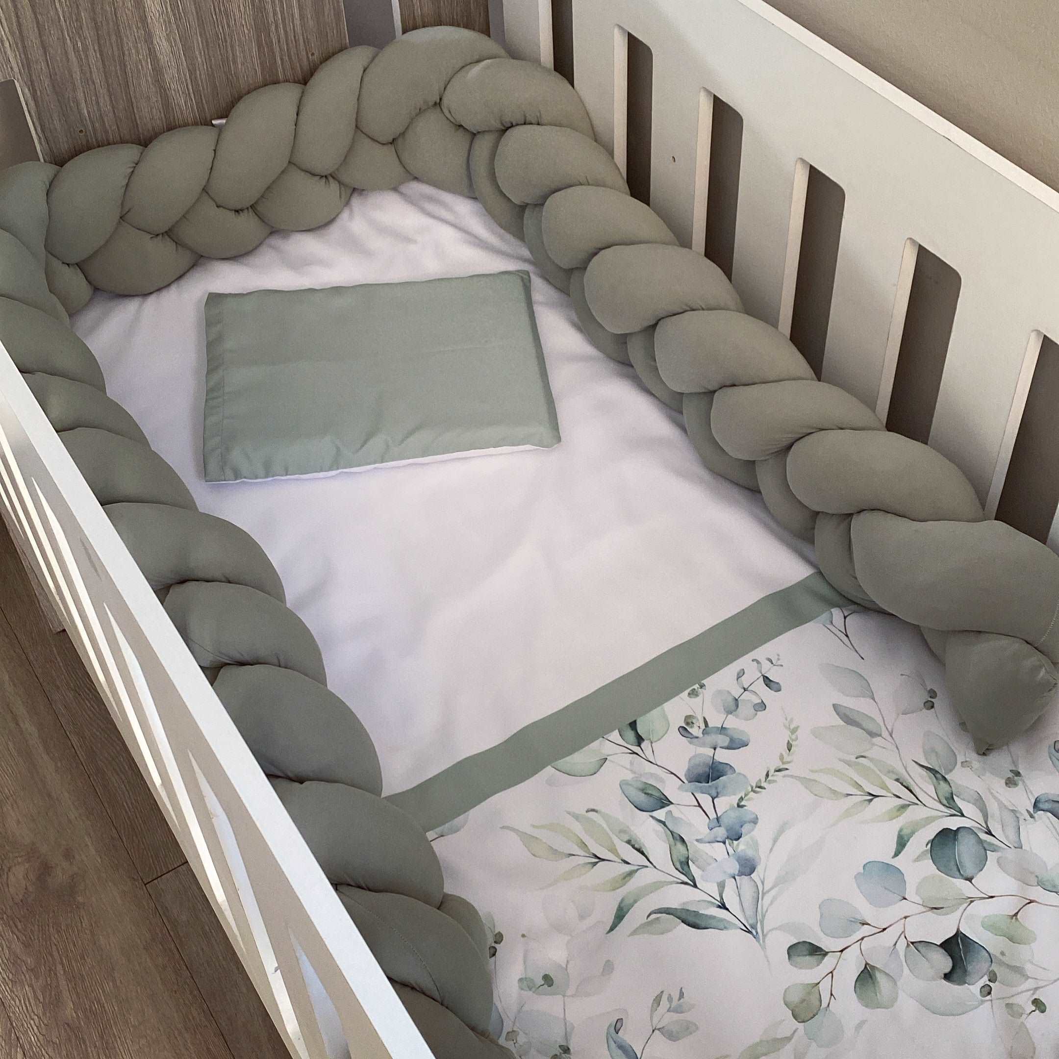 Cot Bedding - Eucalyptus Leaf Set 02 baby neutral nursery linen set South Africa