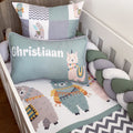 Cot Bedding - Sage Llama Set 01 baby neutral nursery linen set South Africa