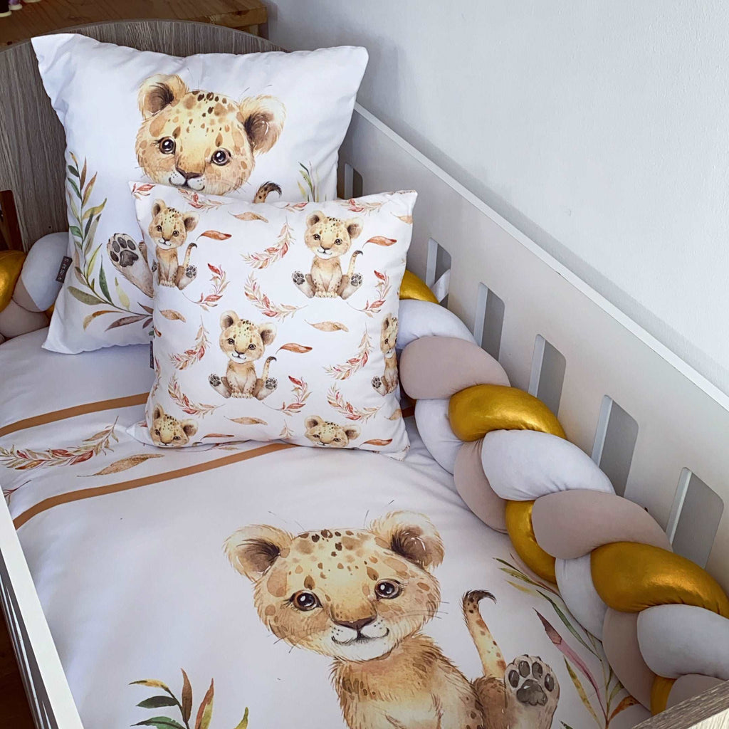 Cot Bedding - Gold Lion Set 01 baby neutral nursery linen set South Africa