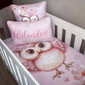 Cot Bedding - Pink Owl Set 02