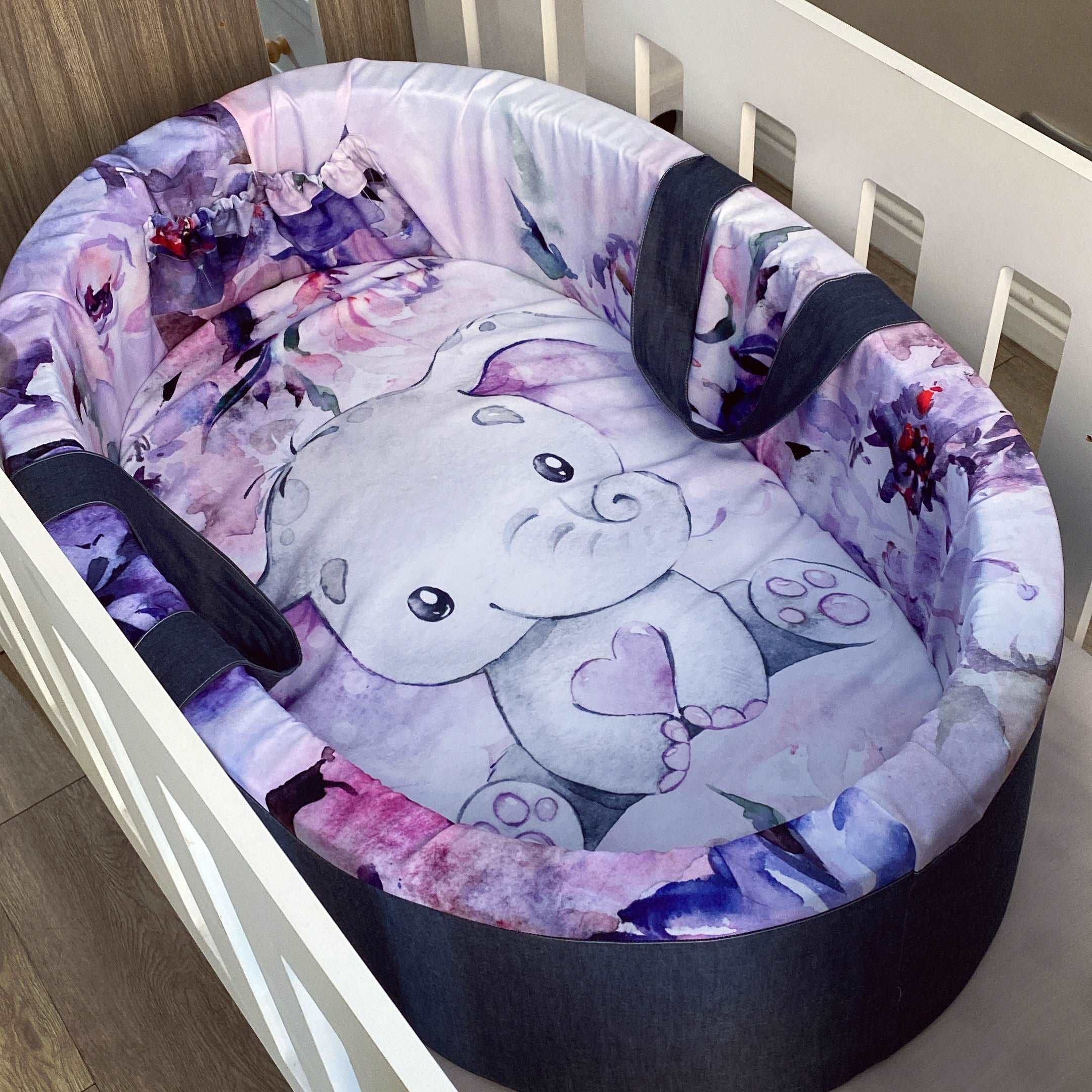 Carry Cot - Lilac Elephant 01 baby carry cots South Africa