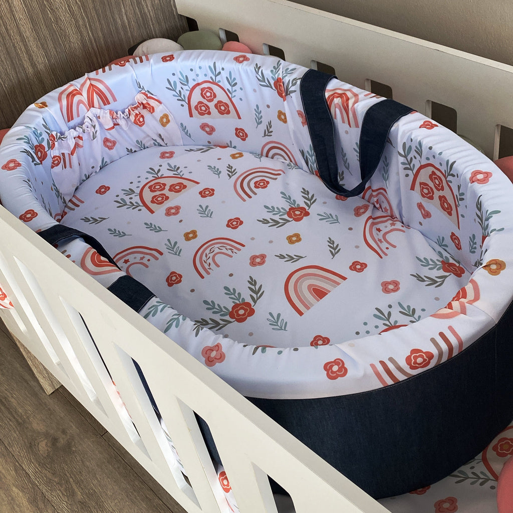 Cot Bedding - Coral Rainbow Set 01