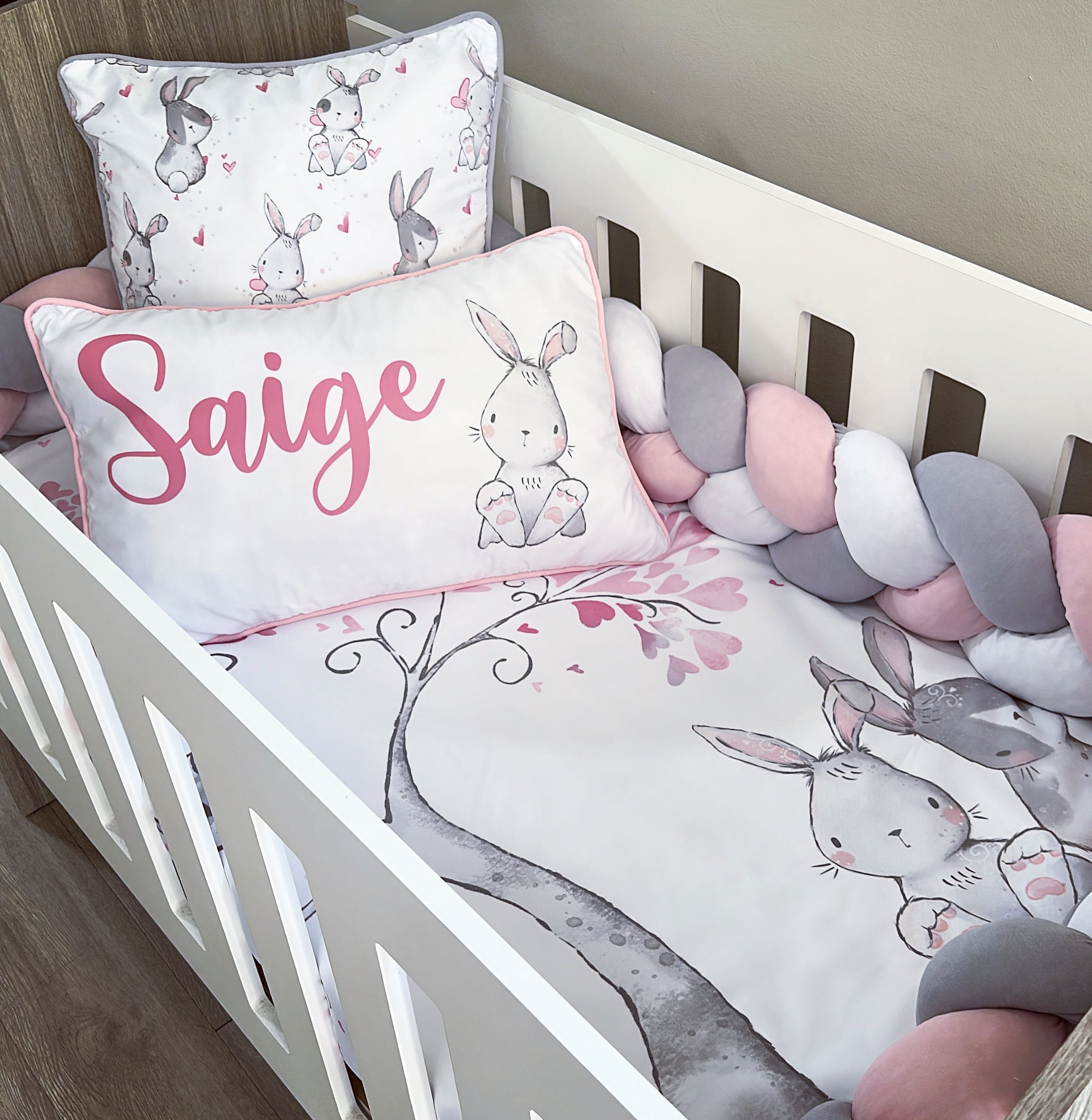 Cot Bedding - Pink Bunny Set 17