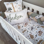 Cot Bedding - Sage Safari Set 09 baby neutral nursery linen set South Africa