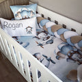 Cot Bedding - Blue Elephant Plane Set 01 baby boy nursery linen set South Africa