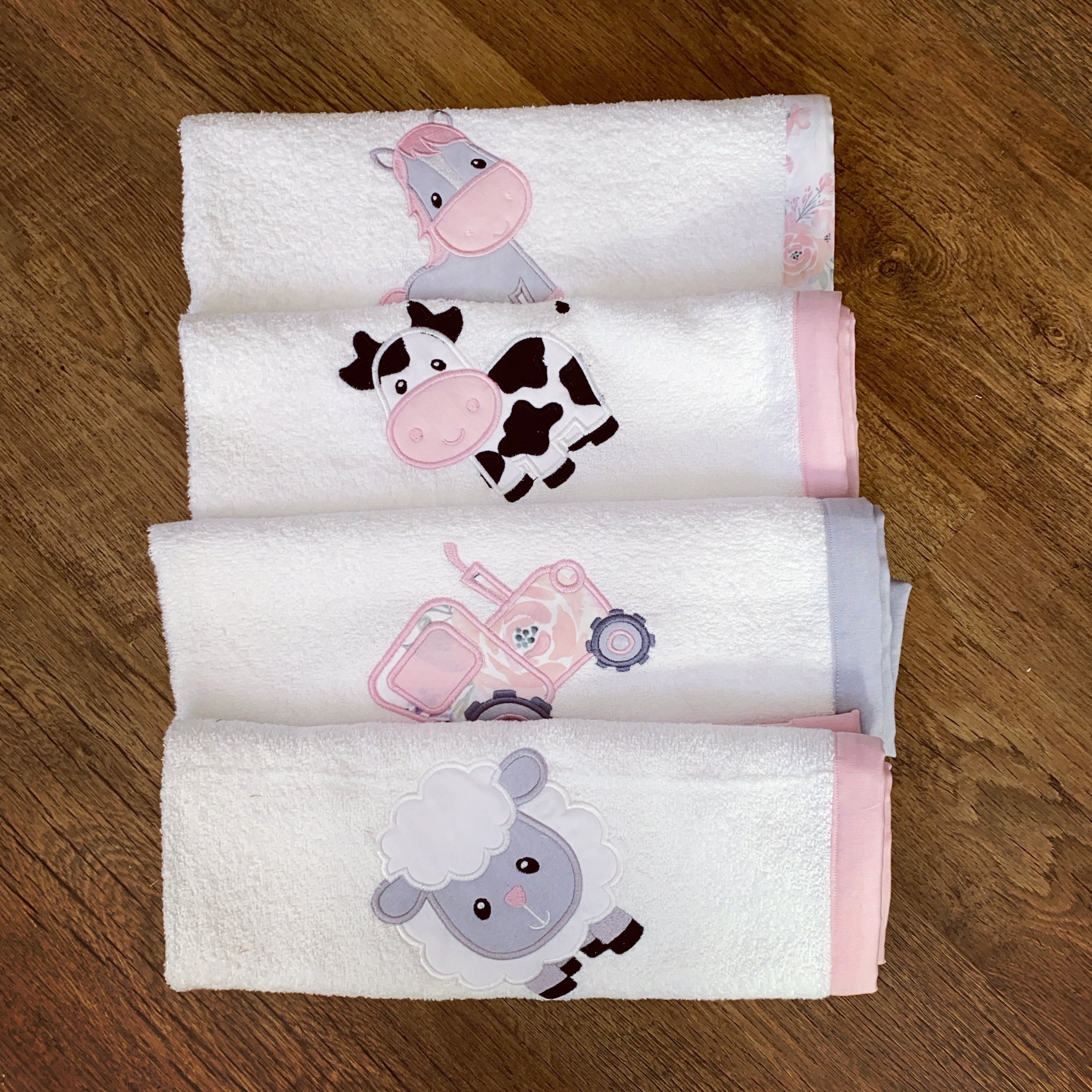 Burpcloths - Pink Farm 02 baby burp cloths South Africa