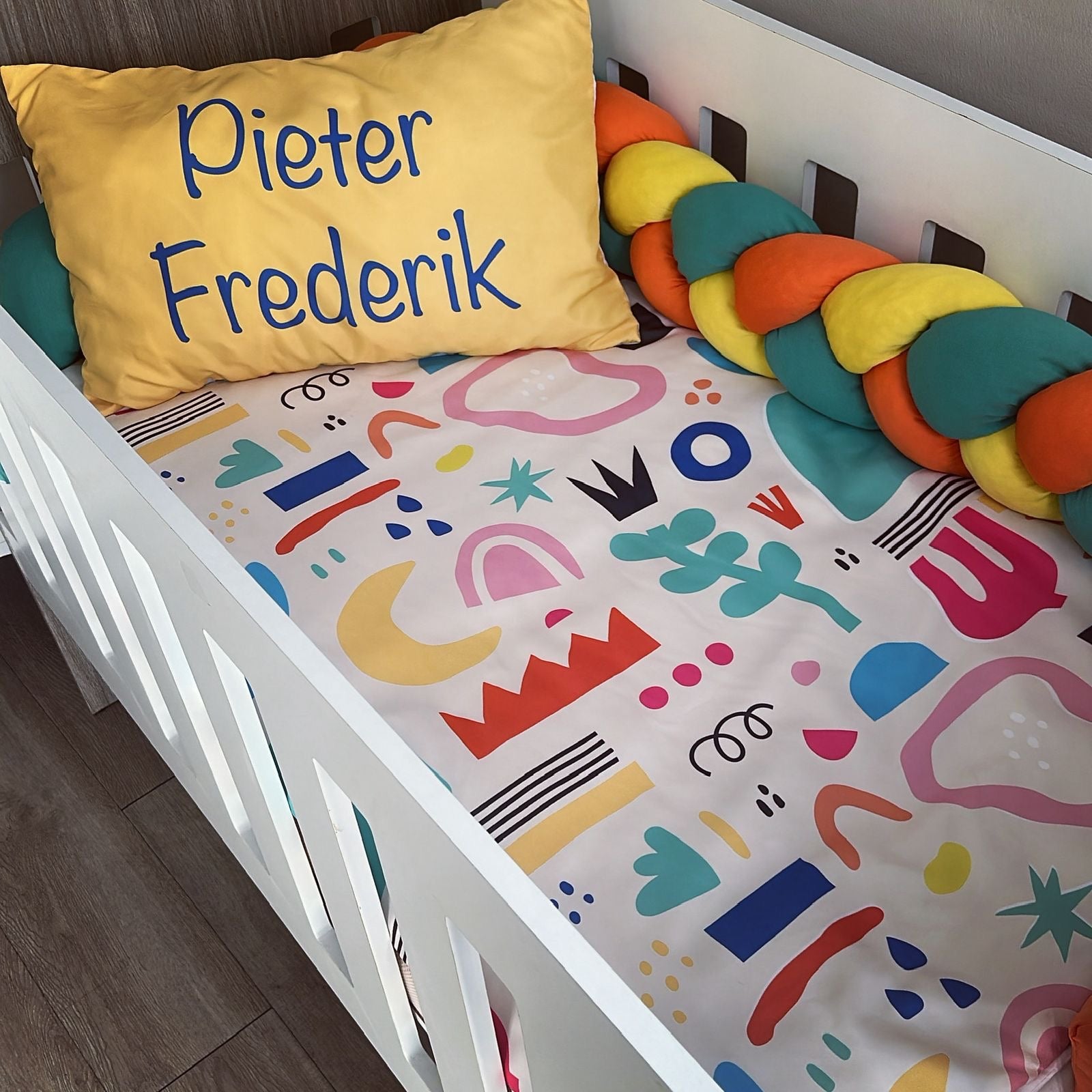 Cot Bedding - Colourful Shapes Set 01 baby neutral nursery linen set South Africa