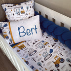 Cot Bedding - Dark Blue Construction Set 01 baby boy nursery linen set South Africa