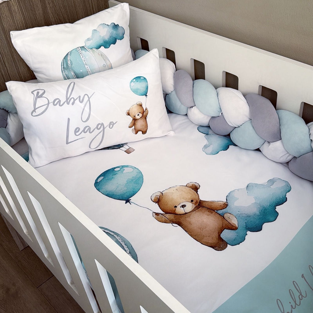 Cot Bedding - Up and Away Bear Set 01 baby boy nursery linen set South Africa