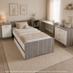 Baby Bedroom in a Box - 5-in-1 Cot - Melamine White & Cascade - B0207