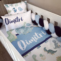 Cot Bedding - Blue Dinosaur Set 05 baby boy nursery linen set South Africa