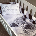 Cot Bedding - Grey Highland Cow Set 01 baby neutral nursery linen set South Africa