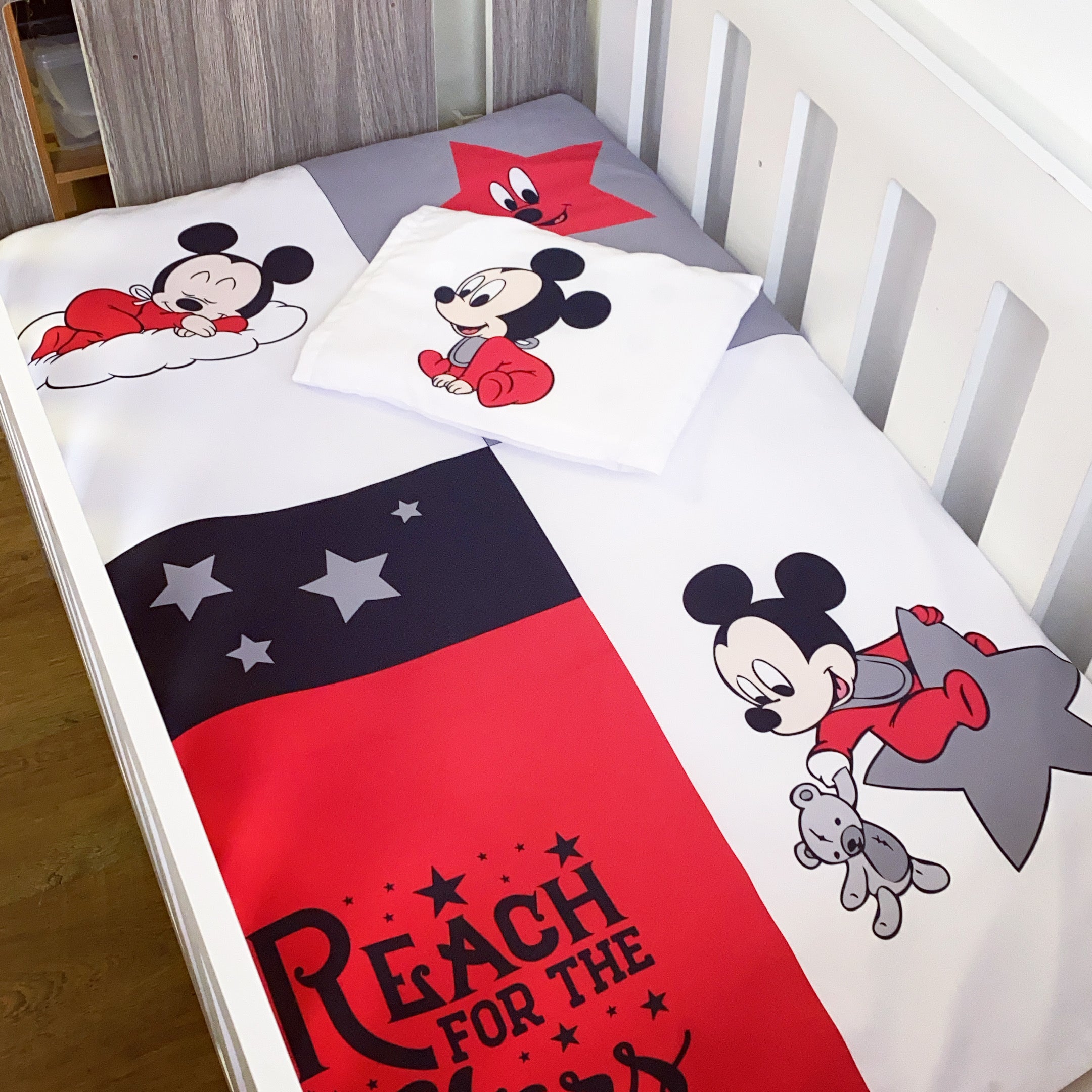 Cot Bedding - Red Mickey Mouse Set 02 baby neutral nursery linen set South Africa