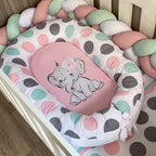 Cot Bedding - Pink Elephant Set 24