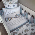 Cot Bedding - Blue Rainbow 04 baby boy nursery linen set South Africa