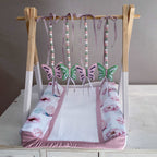 Cot Bedding - Pink Mint Butterfly Set 01