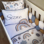 Cot Bedding - Blue Stone Rainbow Delight Set baby boy nursery linen set South Africa