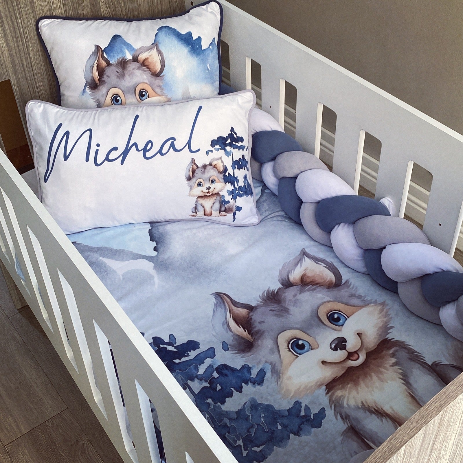 Cot Bedding - Wolf Set 02 baby boy nursery linen set South Africa