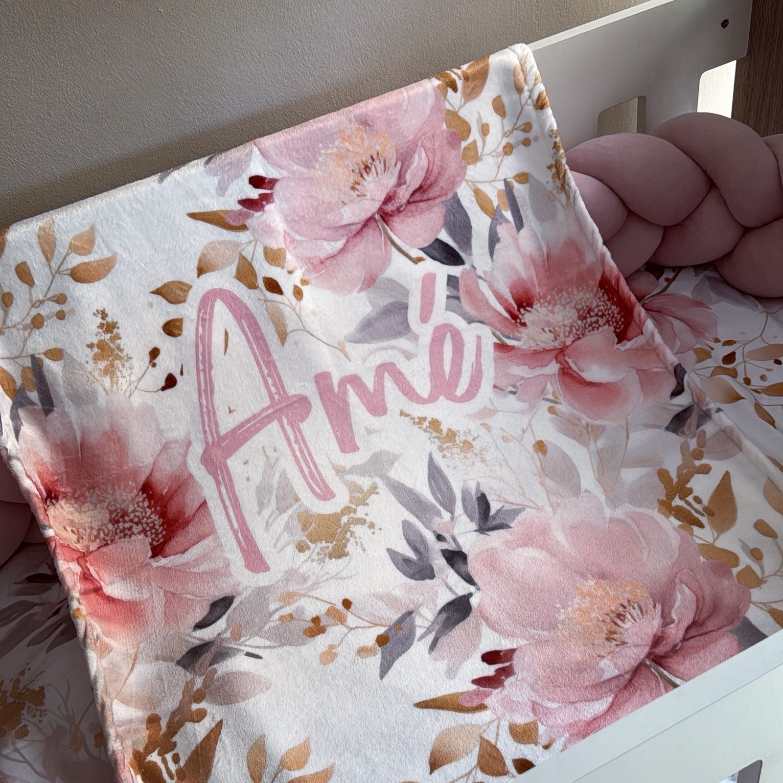 Cot Bedding - Pink Flower Set 11