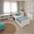 Baby Bedroom in a Box - 5-in-1 Cot - Melamine White - B0390